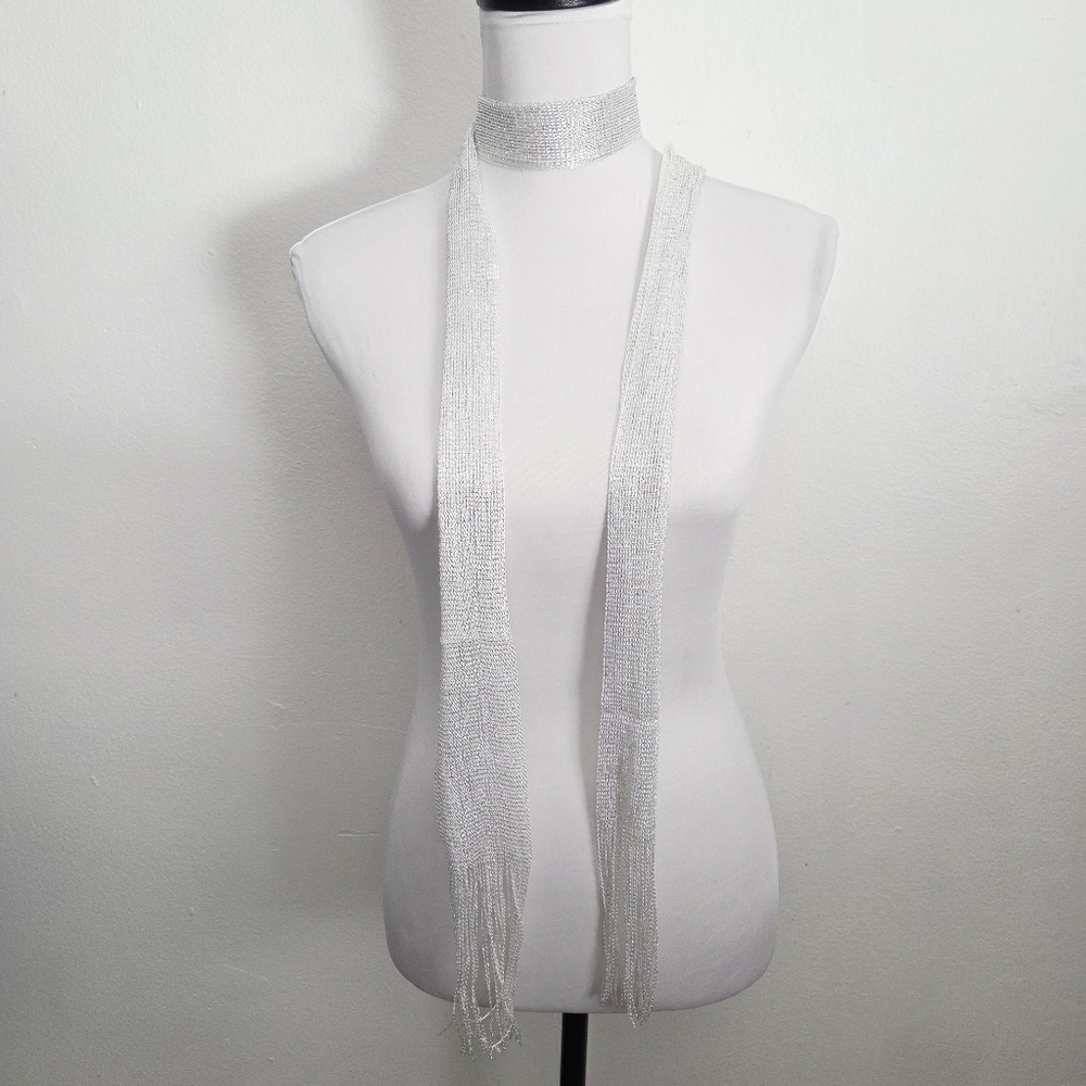 White wrap around scarf - Picture 2 of 6